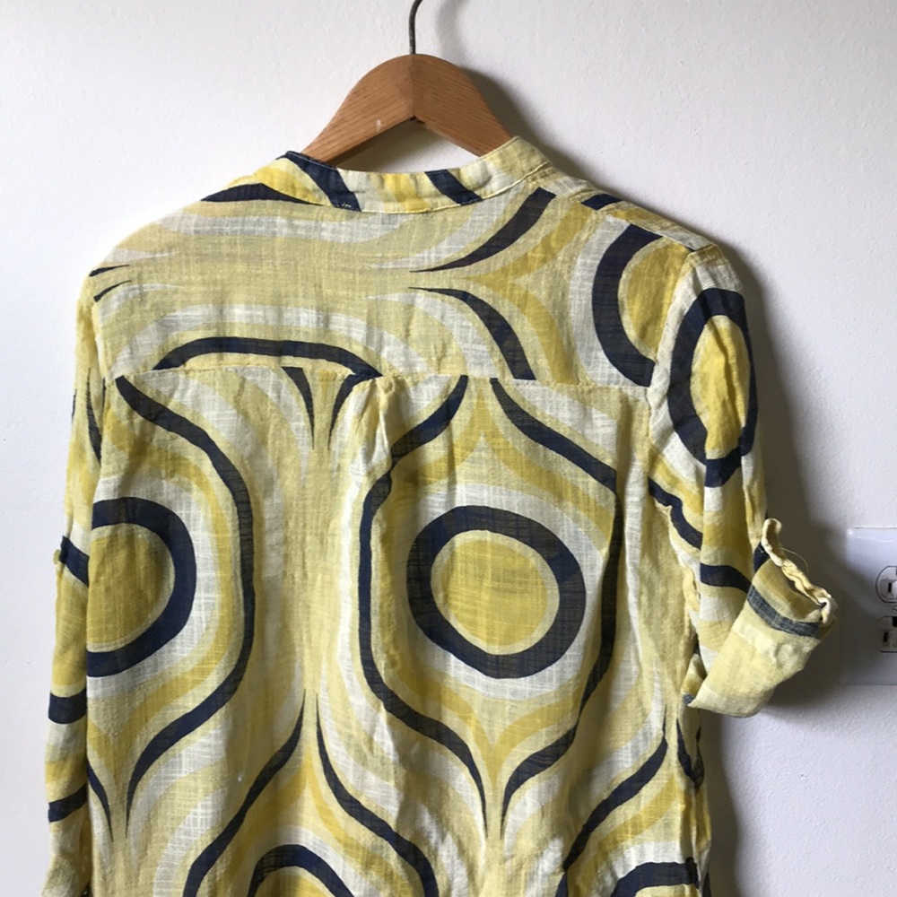 Charlie B yellow light tunic collarless size L - Picture 6 of 10